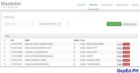 deped lis masterlist|Masterlist .